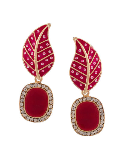 Shoshaa Set of 2 Gold-Polished Handcrafted Contemporary Drop Earrings