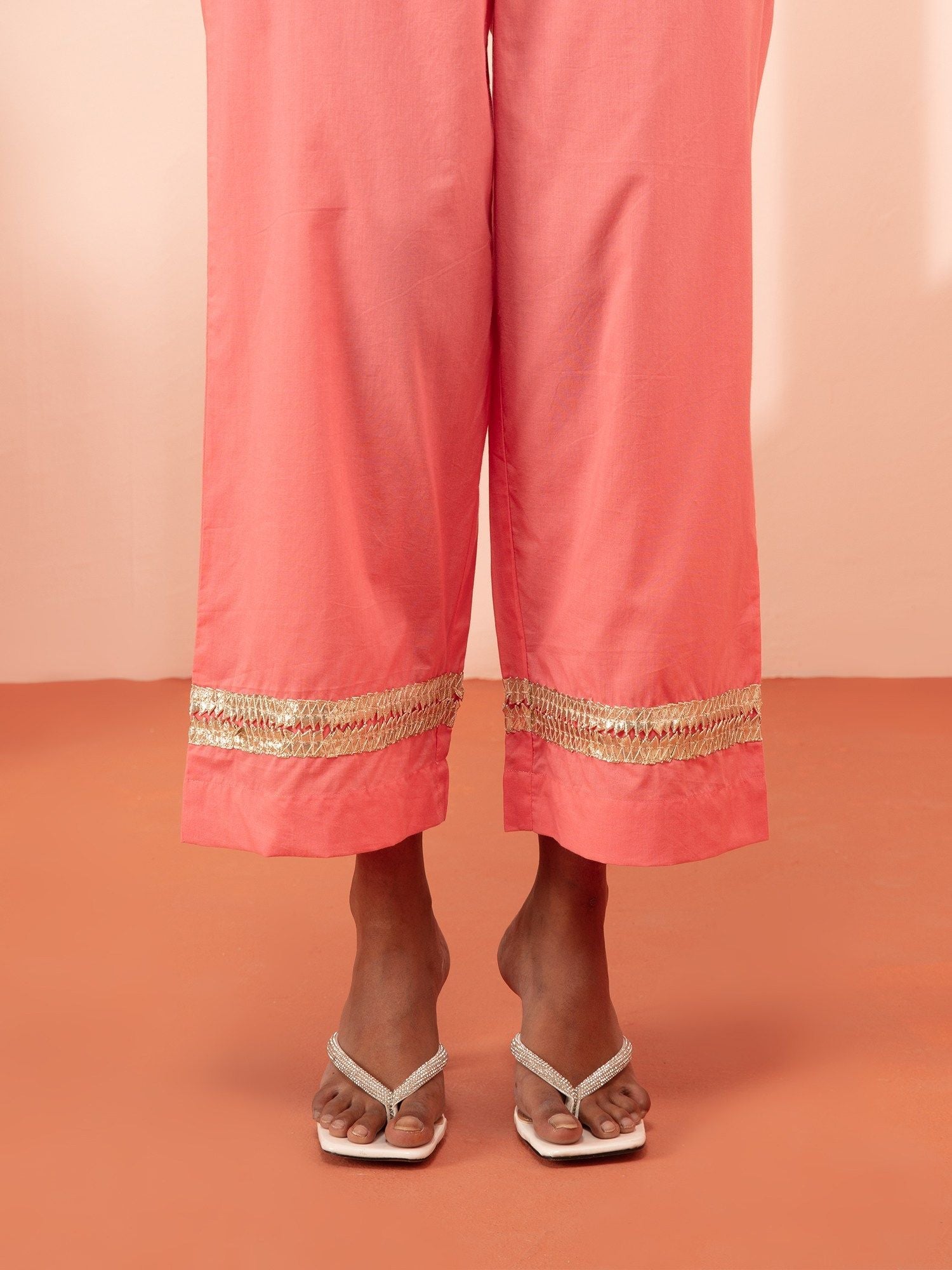 Likha Gulbarg Pink Hand Block Printed Kurta with Dupatta LIKSKD150 (Set of 3) - M