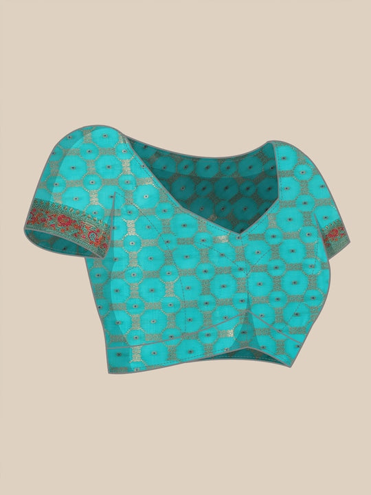 Fabmora Ethnic Motifs Woven Design Zari Banarasi Saree
