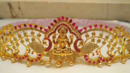 AD Ruby Temple Bridal Waist Belt