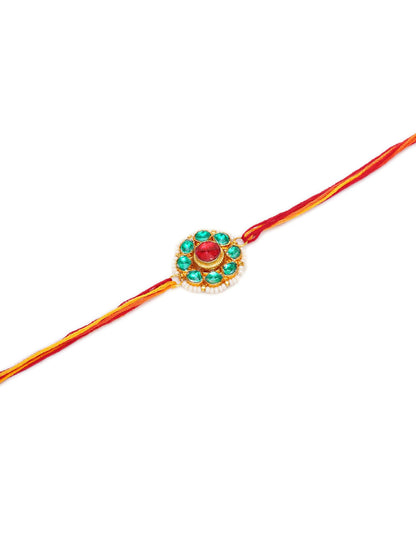 Designer kundan Rakhi - Ruby Raang