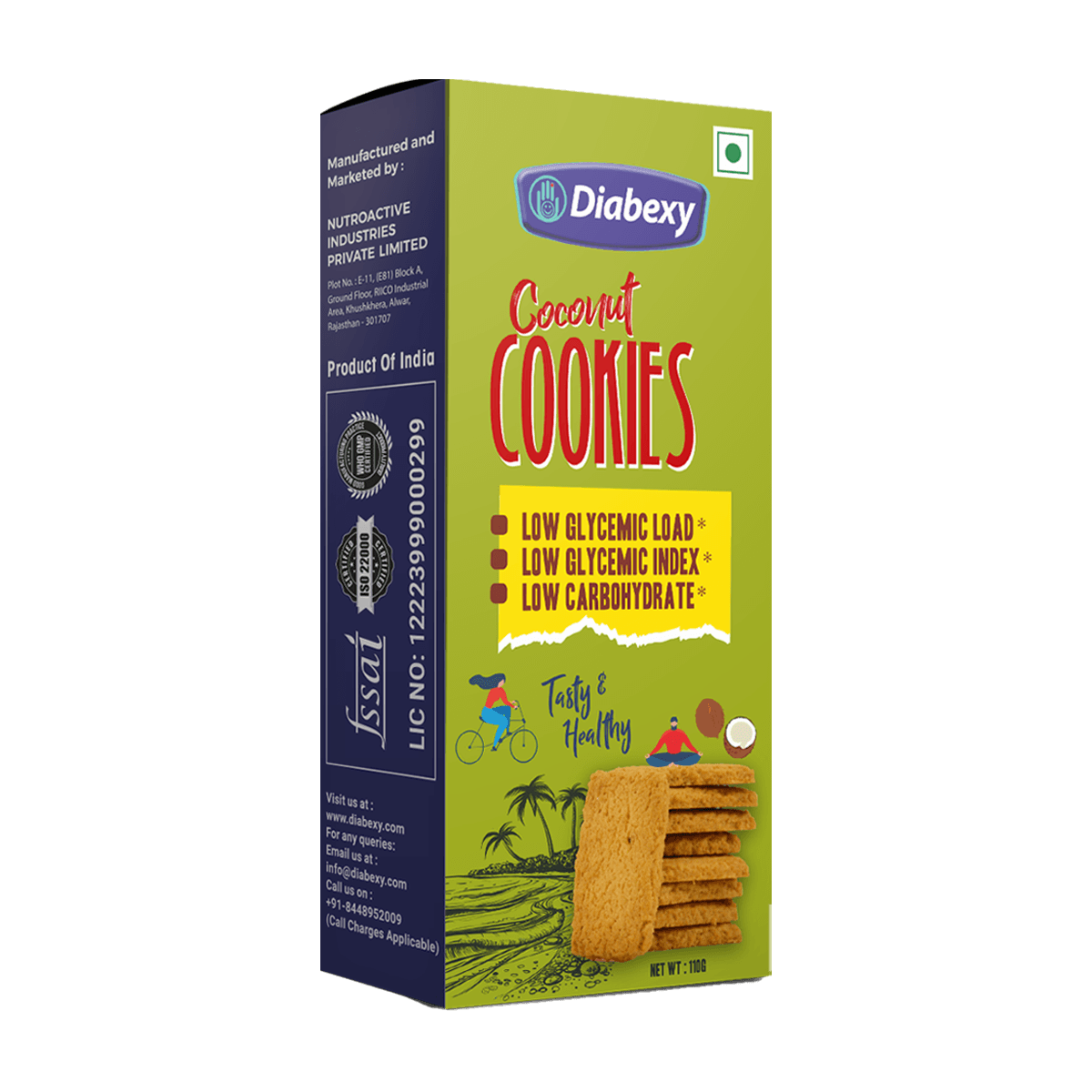 Diabexy Coconut Cookies - 110 gms