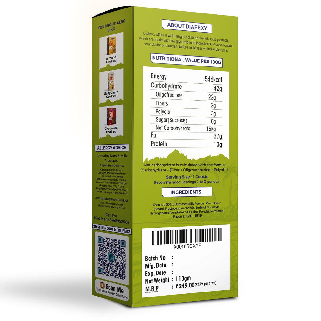 Diabexy Coconut Cookies - 110 gms