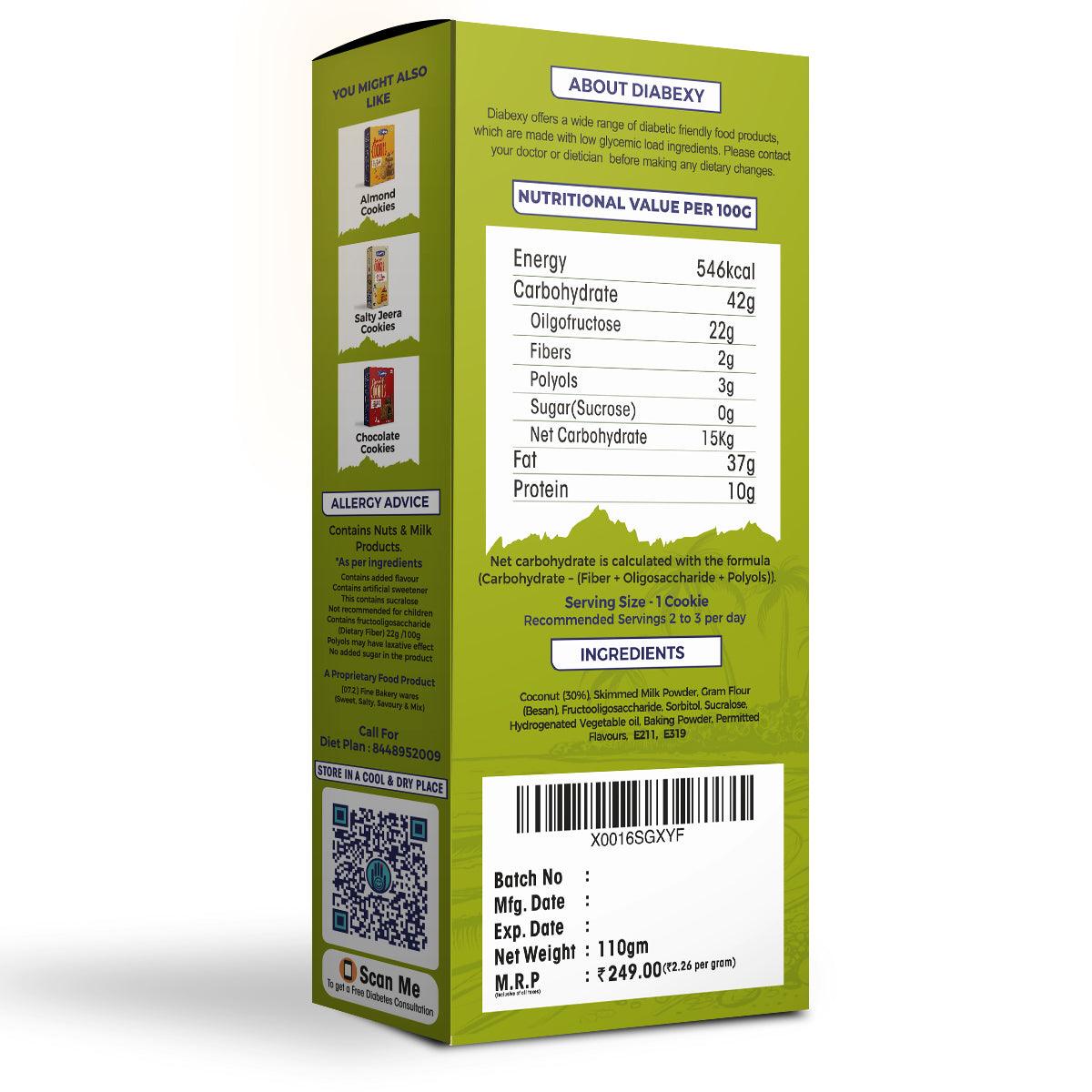 Diabexy Coconut Cookies - 110 gms