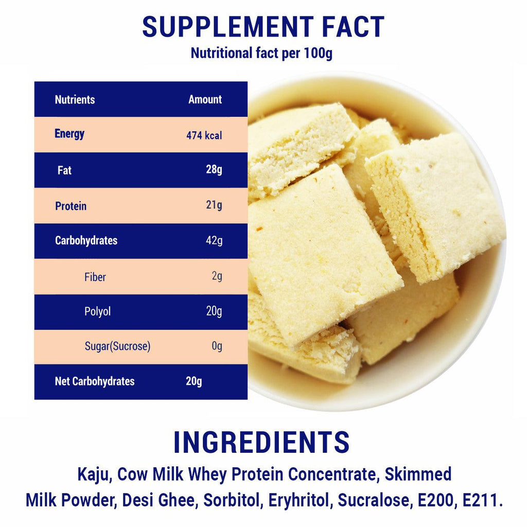 Diabexy Desi Ghee Sugar Free Kaju Barfi - 200 gms