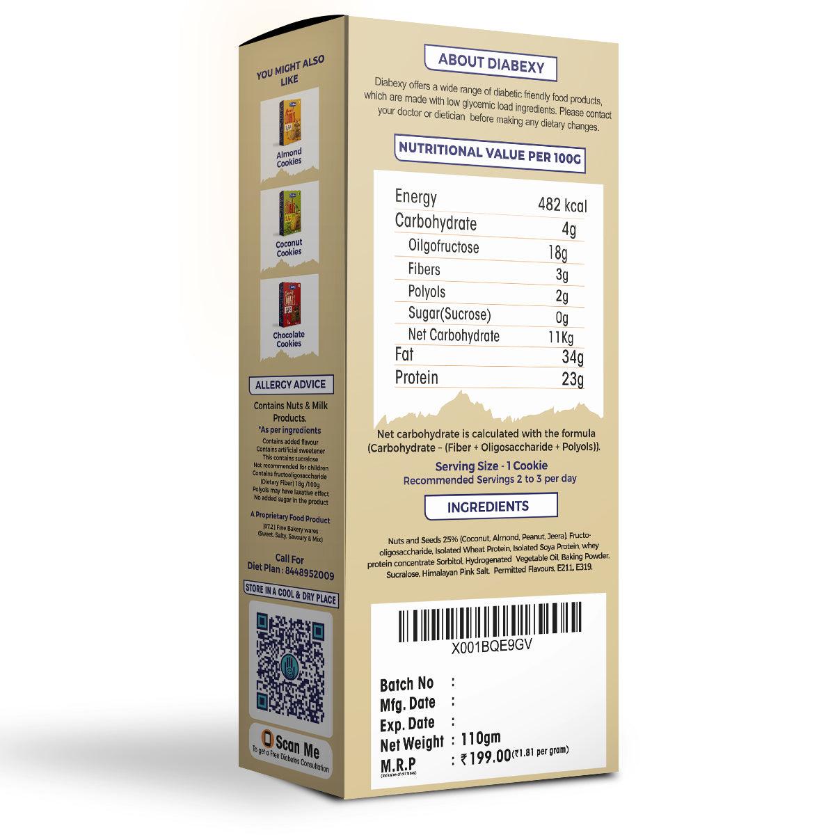 Diabexy Jeera Cookies Salted - 110 gms