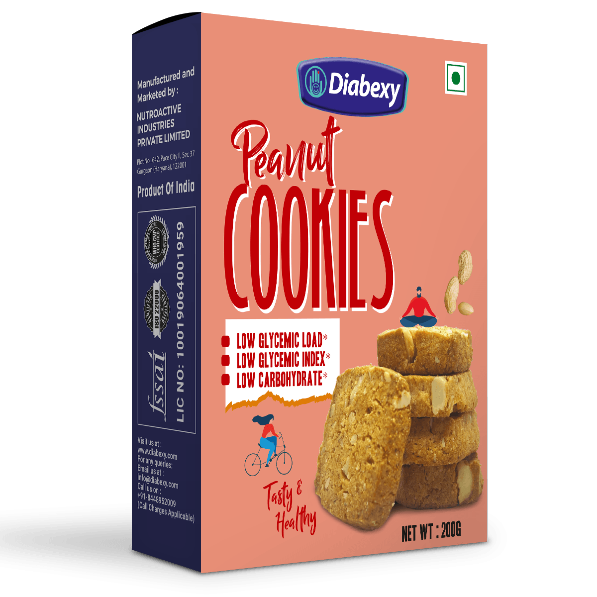 Diabexy Peanut Cookies - 200 gms