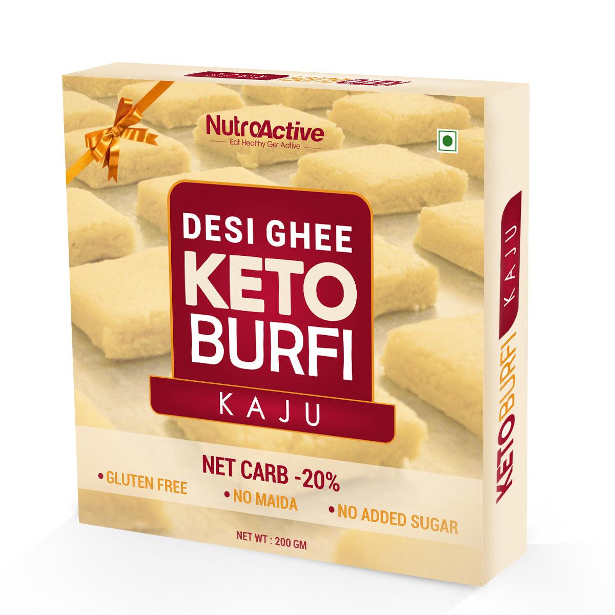 Diabexy NutroActive Desi Ghee Keto Kaju Barfi, Sugar Free - 200 gms