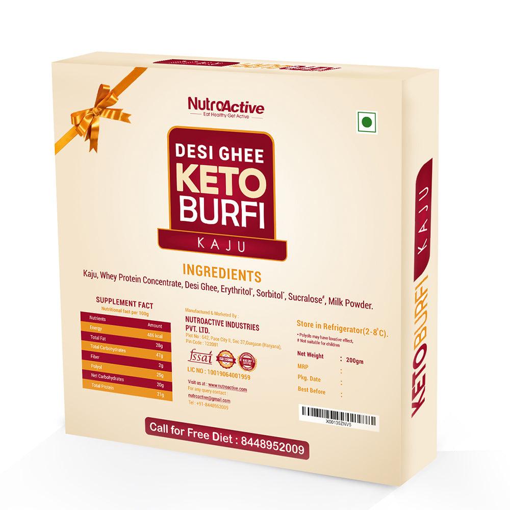 Diabexy NutroActive Desi Ghee Keto Kaju Barfi, Sugar Free - 200 gms