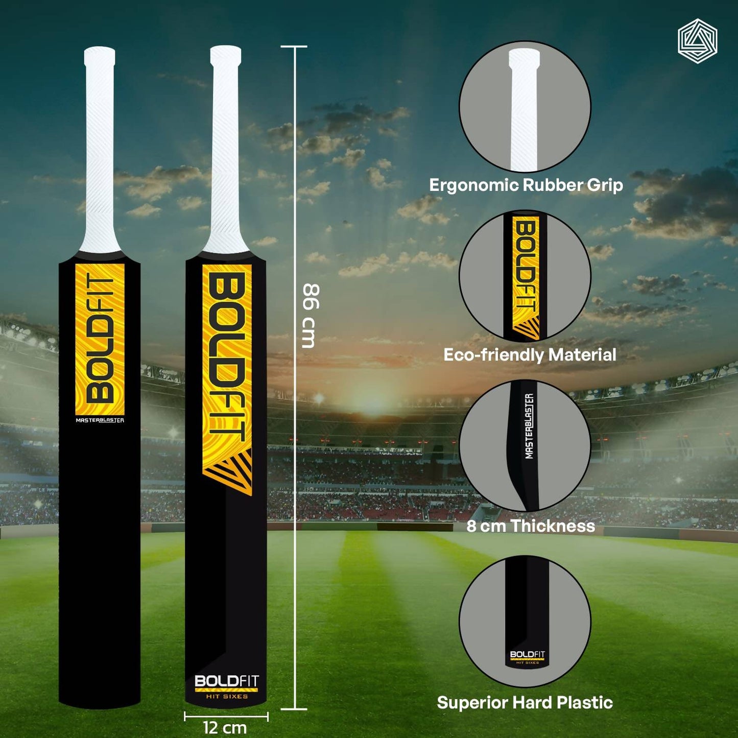 Boldfit Turf Cricket Bat (Full Size)