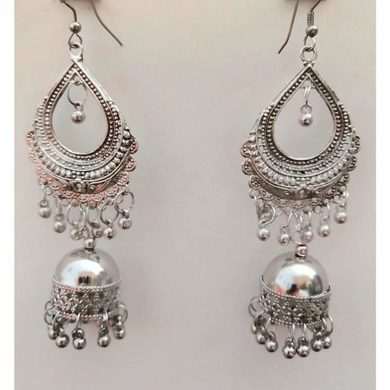 MS Fashion India Long Jhumki Good Finishing Afghani Brass Pearl Tassel Earrings