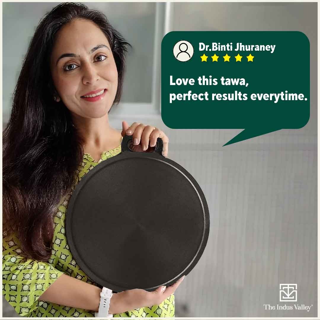 The Indus Valley Super Smooth Cast Iron Tawa 30.5cm 3kg Pre-Seasoned