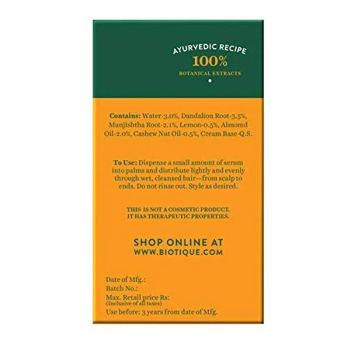 Biotique Advanced Ayurveda Bio Almond and Cashew Replenishing Hair Serum - 40 ml