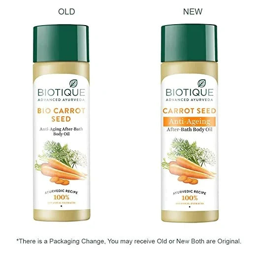 Biotique Advanced Ayurveda Bio Carrot Seed Anti-Aging After-Bath Body Oil - 120 ml