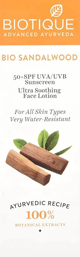 Biotique Advanced Ayurveda Sun Shield sandalwood 50+SPF UVB Sunscreen