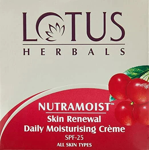 Lotus Herbals Nutramoist Skin Renewal Daily Moisturising Creme SPF 25 - 50 gms