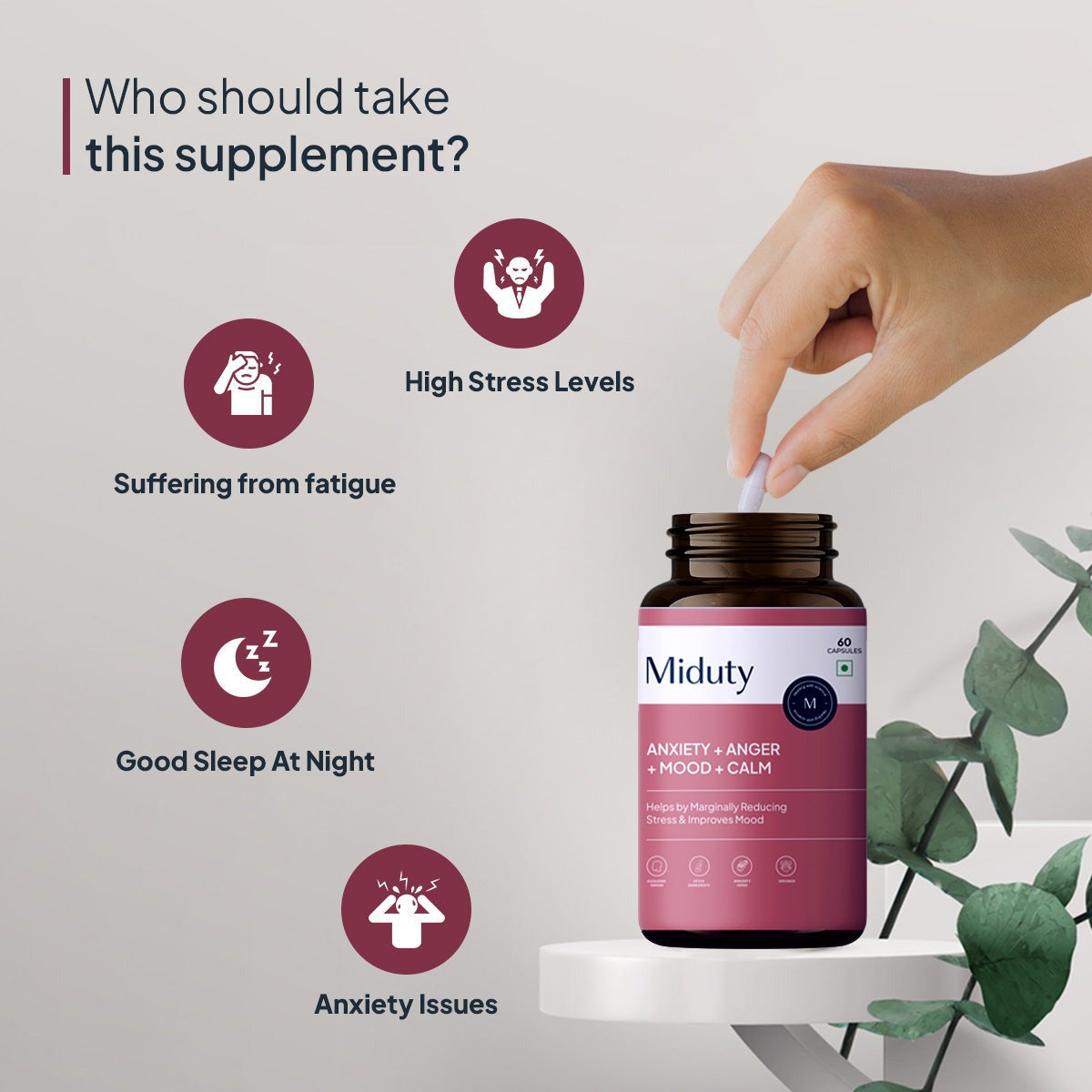 Miduty by Palak Notes Anxiety + Anger + Mood + Calm Capsules