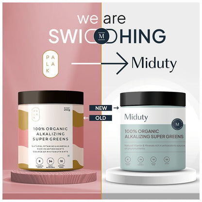 Miduty by Palak Notes 100% Organic Alkalizing Super Greens Powder