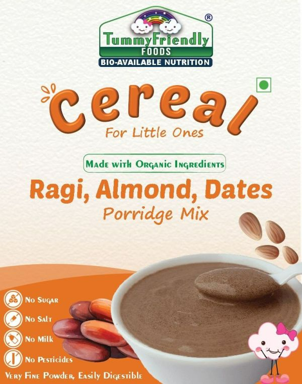 TummyFriendly Foods Organic Sprouted Ragi, Almonds, Dates Porridge Mix