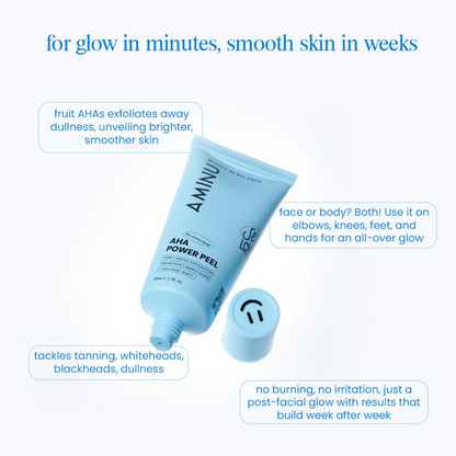 AHA Power Peel – Instantly Brightens Dull, Congested, Tanned Skin – 5 Min, At-Home Facial