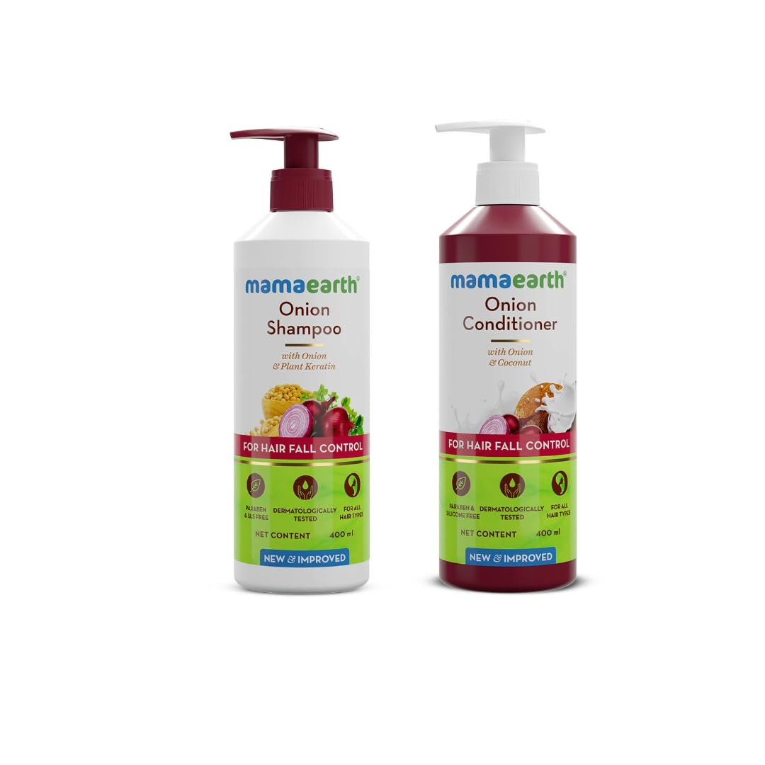 Mamaearth Onion Shampoo & Onion Conditioner For Hair Fall Control