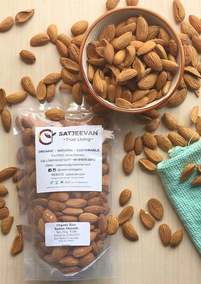 Satjeevan Organic Raw Badam Almonds