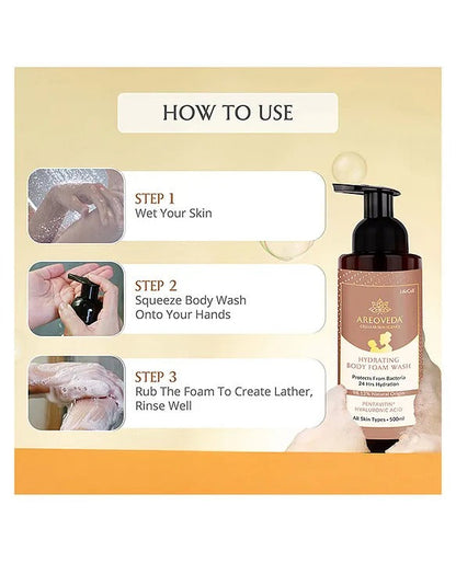 AreoVeda Hydrating Body Foam Wash For Moms