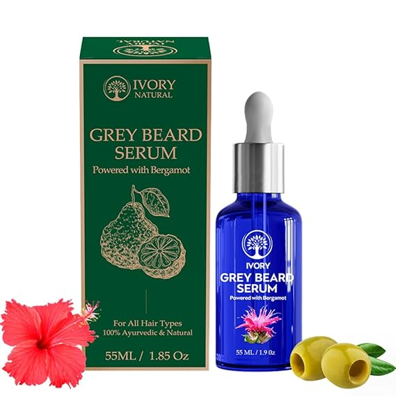 Ivory Natural Greys Beard Serum Restore Natural Black Color Of Grey White Beard