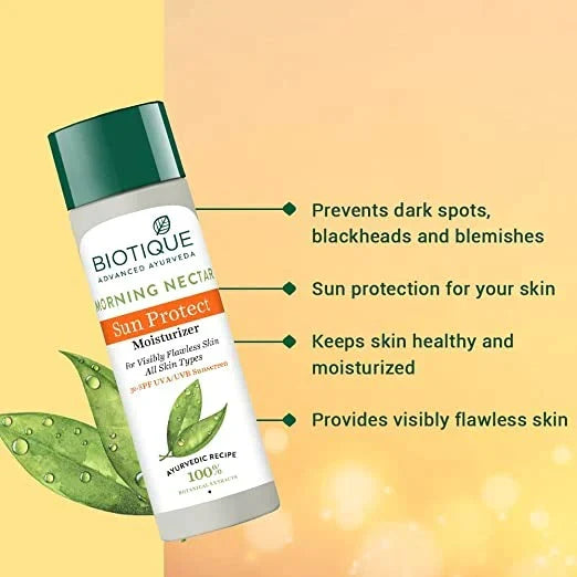 Biotique Advanced Ayurveda Bio Morning Nectar Visibly Flawless Sun Protector 30+SPF UVA/UVB Sunscreen