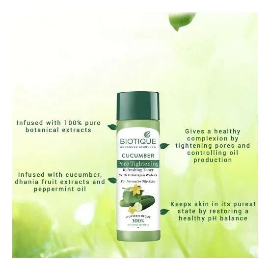 Biotique Bio Cucumber Pore Tightening Freshener With Himalayan Waters - 120 ml