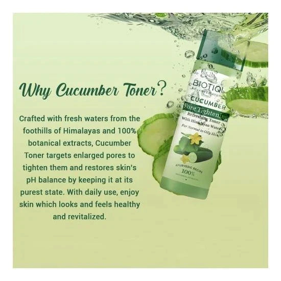 Biotique Bio Cucumber Pore Tightening Freshener With Himalayan Waters - 120 ml