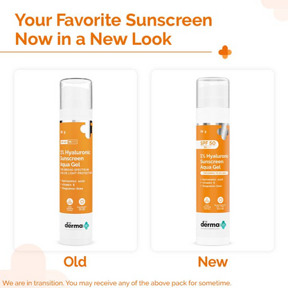 The derma co 1% Hyaluronic sunscreen oil free gel with SPF 50 & PA++++