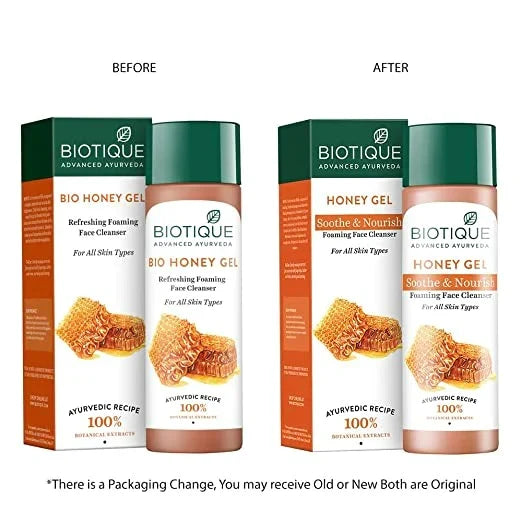 Biotique Advanced Organics Honey Gel Refreshing Foaming Face Cleanser - 120 ml