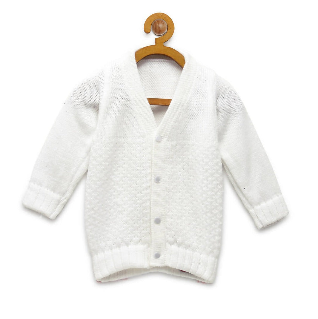 Chutput Kids Cute White Coloured Solid Pullover Sweater