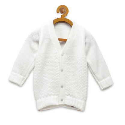 Chutput Kids Cute White Coloured Solid Pullover Sweater