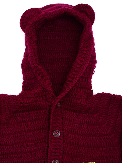 Chutput Kids Maroon Coloured Solid Pullover Sweater