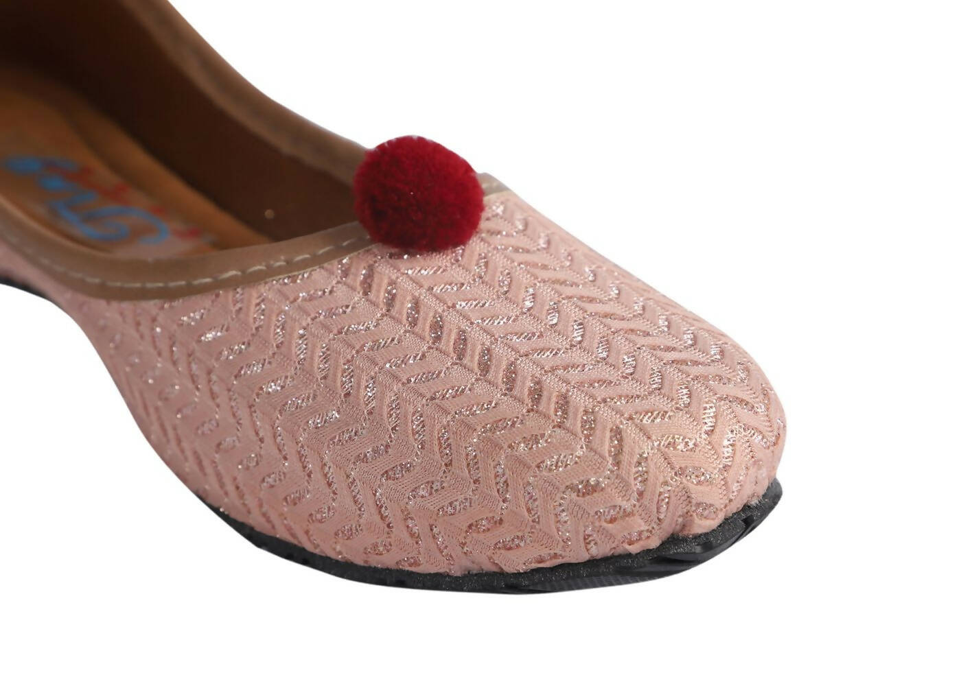 Tiny Bugs Girls Ethnic Wear Juttis - Rose Gold