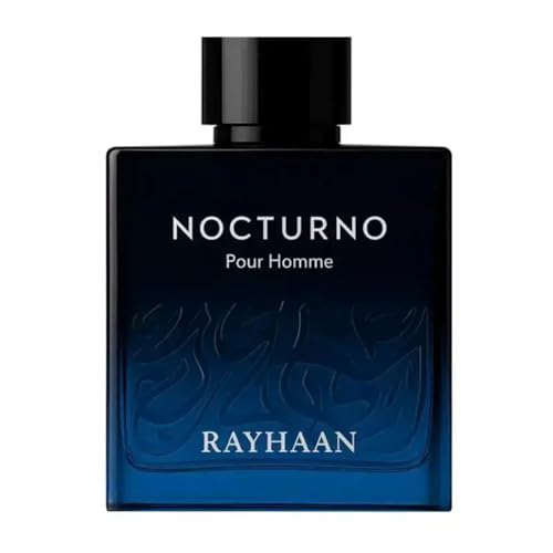 RAYHAAN Nocturno Pour Homme Eau de Parfum for Men Long Lasting Luxury Night Fragrance Elegant Black Blue Glass Bottle