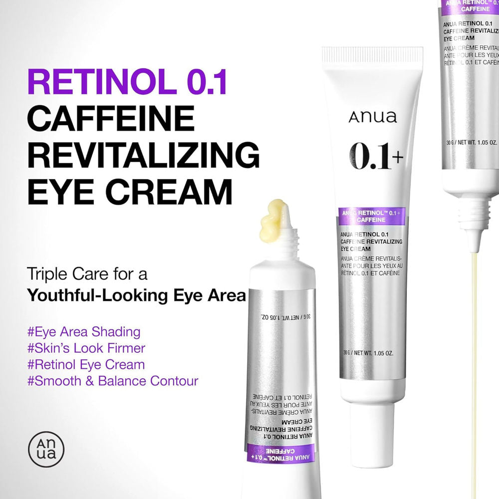 Anua Retinol 0.1 Caffeine Revitalizing Eye Cream - 30 gms