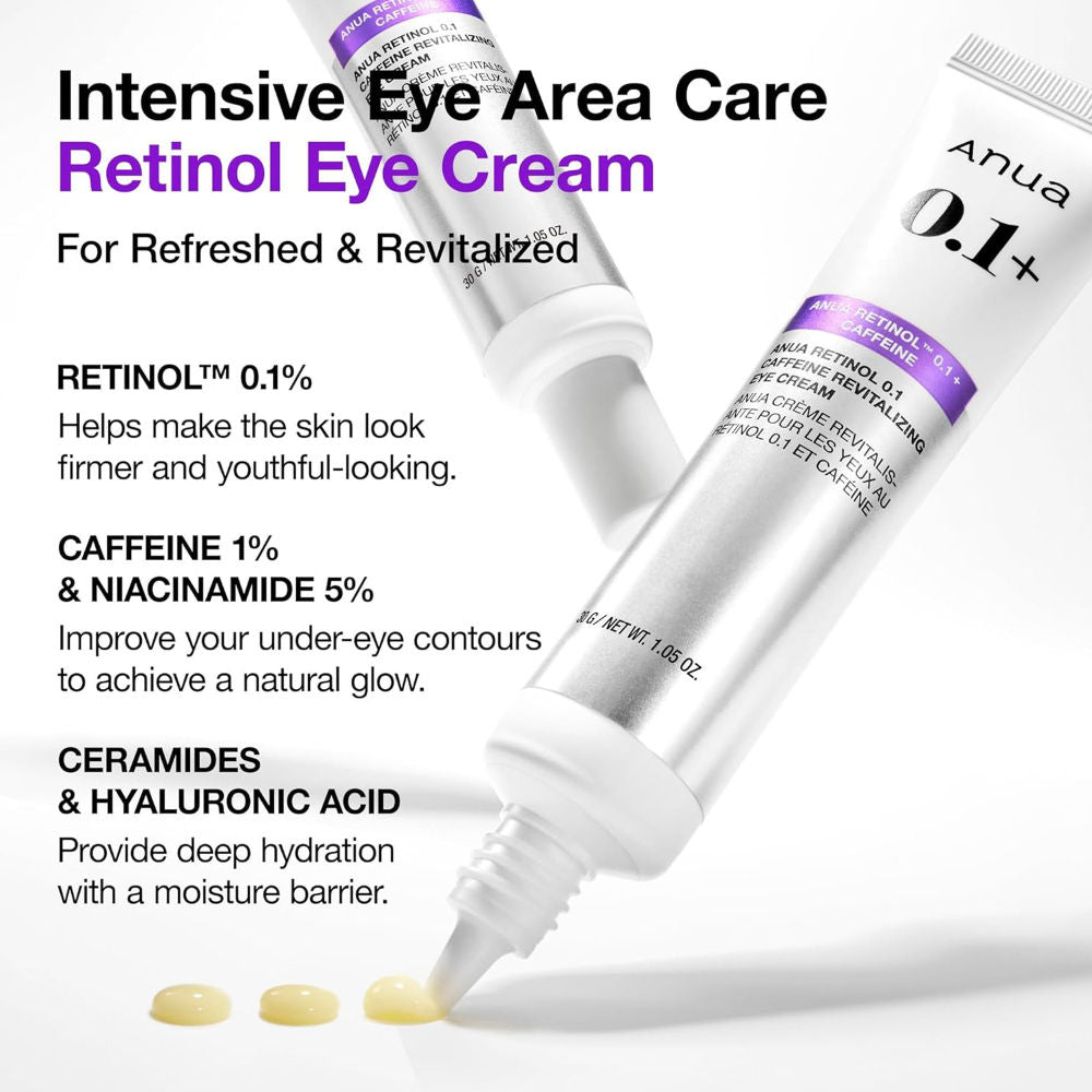 Anua Retinol 0.1 Caffeine Revitalizing Eye Cream - 30 gms