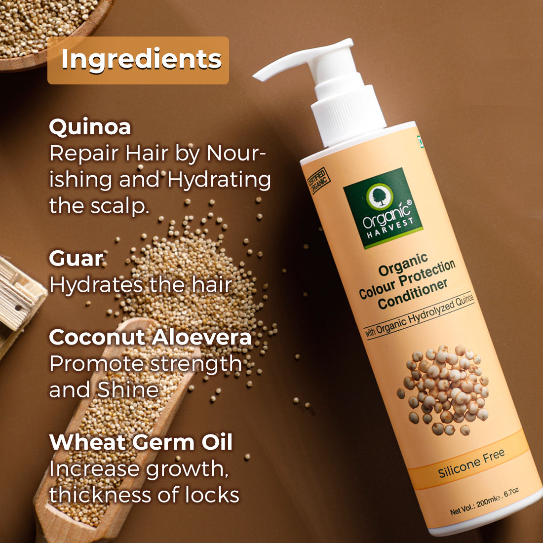 Organic Harvests Organic Color Protect Quinoa Conditioner - 200 ml