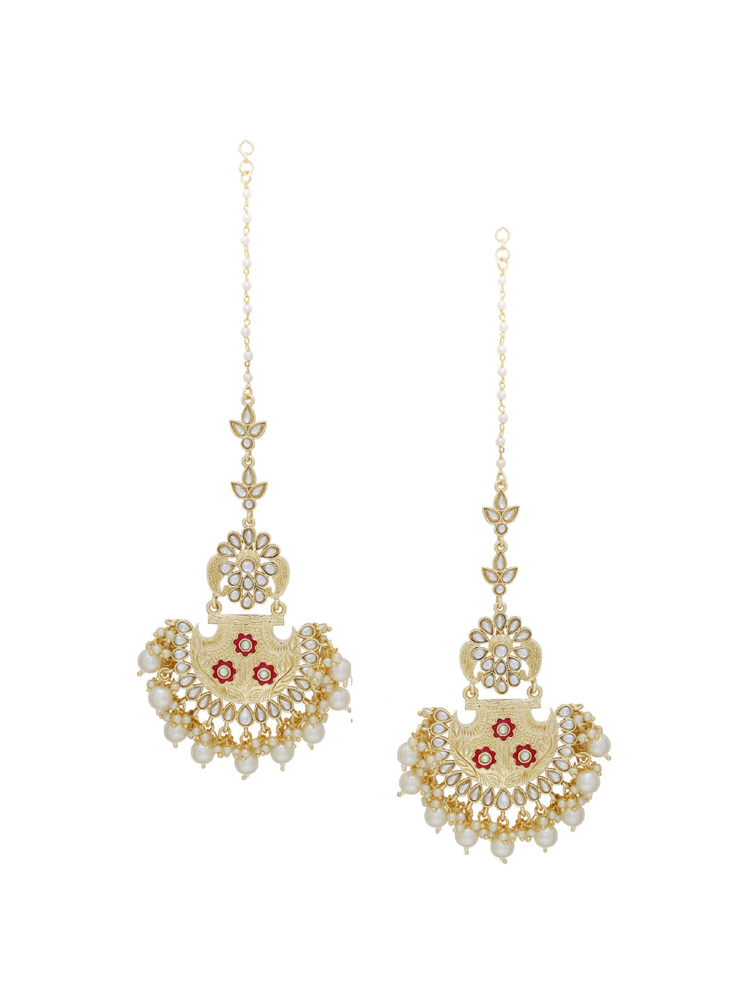 Shoshaa Gold-Polished Contemporary Chandbalis Earrings