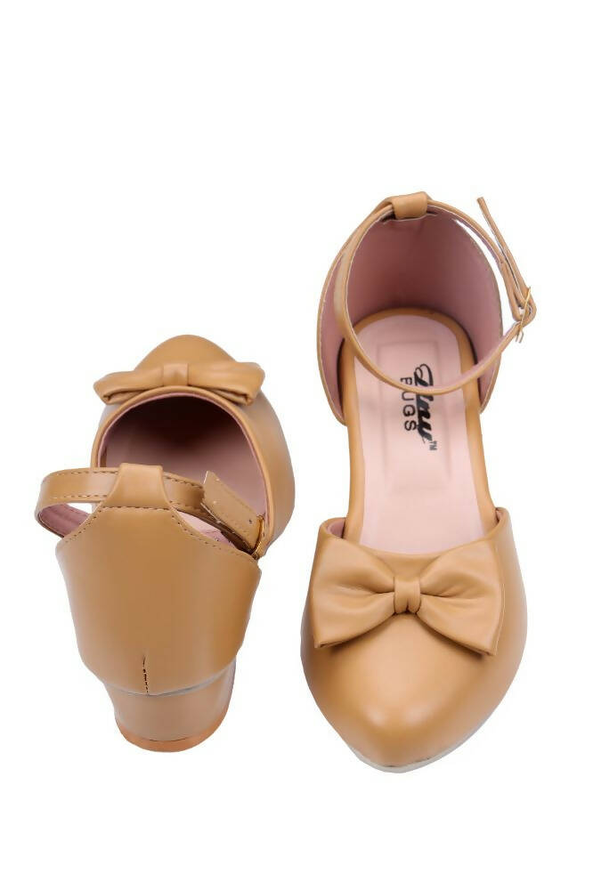 Tiny Bugs Girls Bow Embellished Ballerinas - Tan