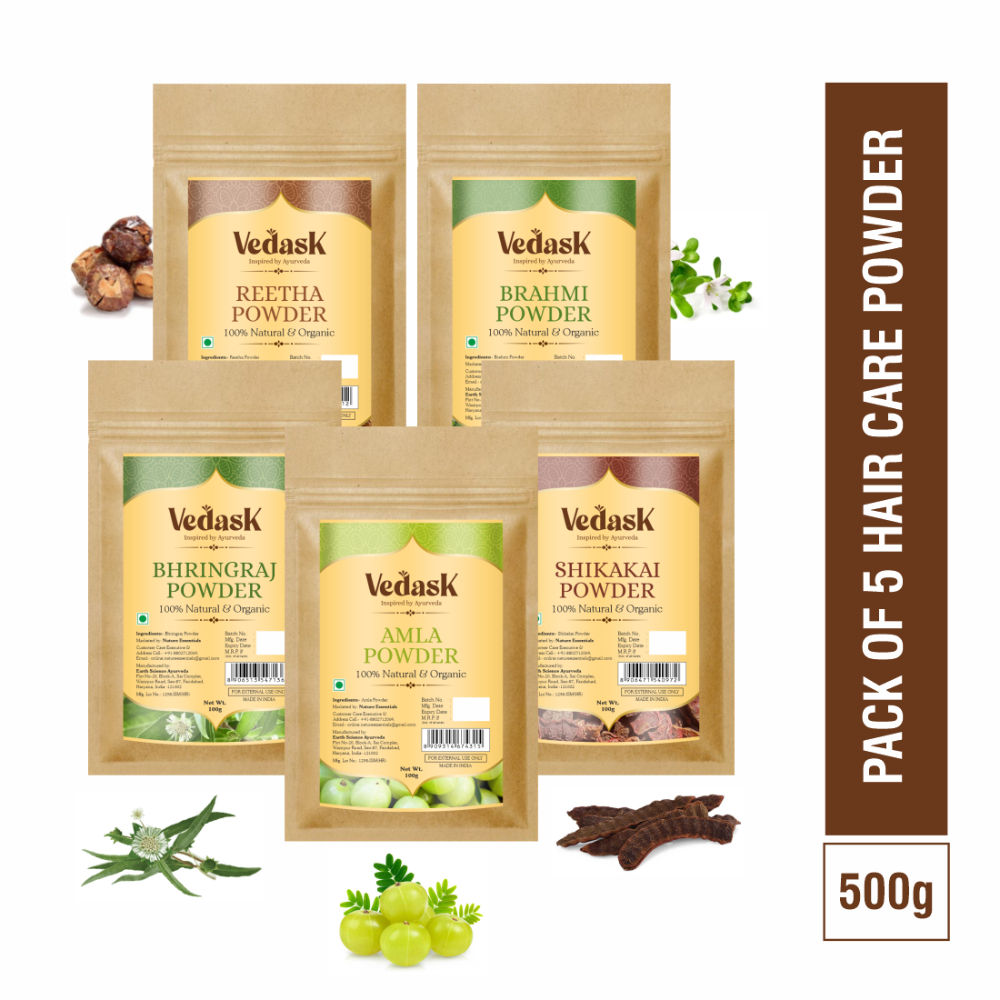 Vedask Organic Hair Mask Powder Combo Pack