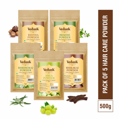 Vedask Organic Hair Mask Powder Combo Pack