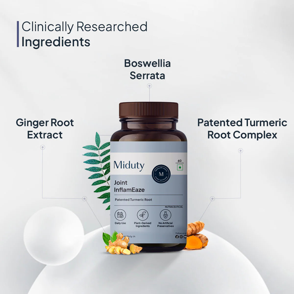 Miduty by Palak Notes Joint InflamEaze Capsules (Formerly Joint Pain Relief)