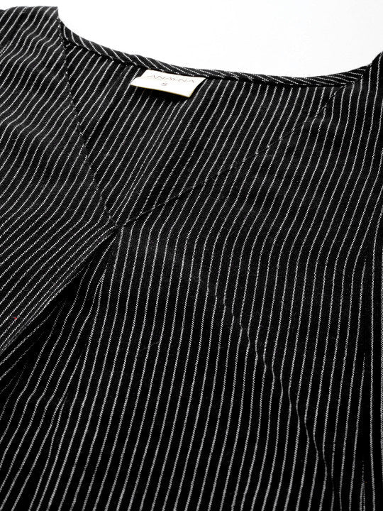 Anayna Striped Regular Pure Cotton Kurta with Trousers