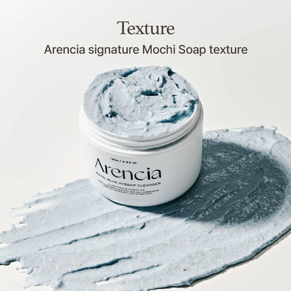 Arencia Fresh Blue Hyssop Rice Mochi Cleanser - Gentle Exfoliating Pore Care Korean Double Cleanser