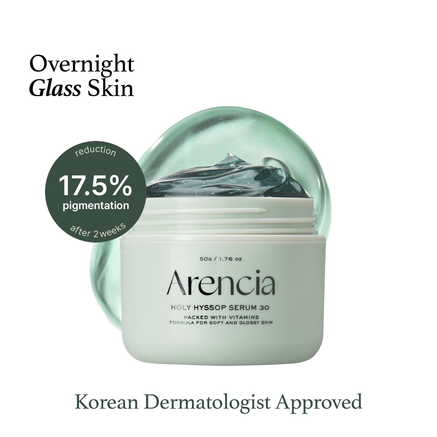 Arencia Holy Hyssop Serum 30 - Brightening Serum for Korean Glass Skin, Reduces Hyperpigmentation