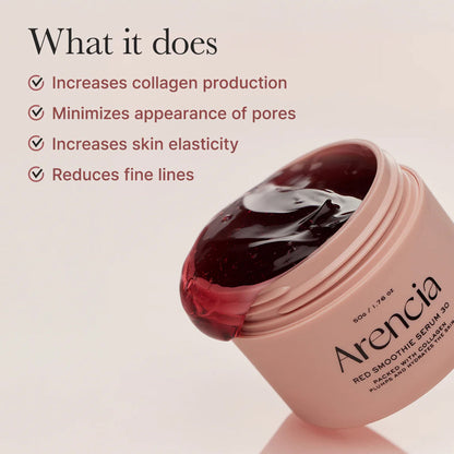 Arencia Red Smoothie Serum 30 - Anti-Aging Korean Serum with Vegan Collagen, Niacinamide & Peptides